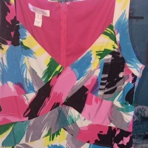 London Times Colorful Abstract Tank Top